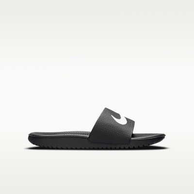 Nike Kawa Younger/Older Kids' Slides - Black/White - Image 4