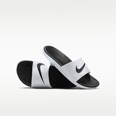 Nike Kawa Younger/Older Kids' Slides - White/Black