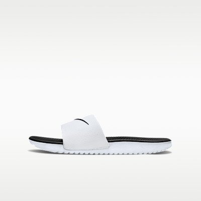 Nike Kawa Younger/Older Kids' Slides - White/Black - Image 2