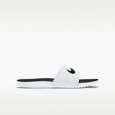 Nike Kawa Younger/Older Kids' Slides - White/Black - Image 4