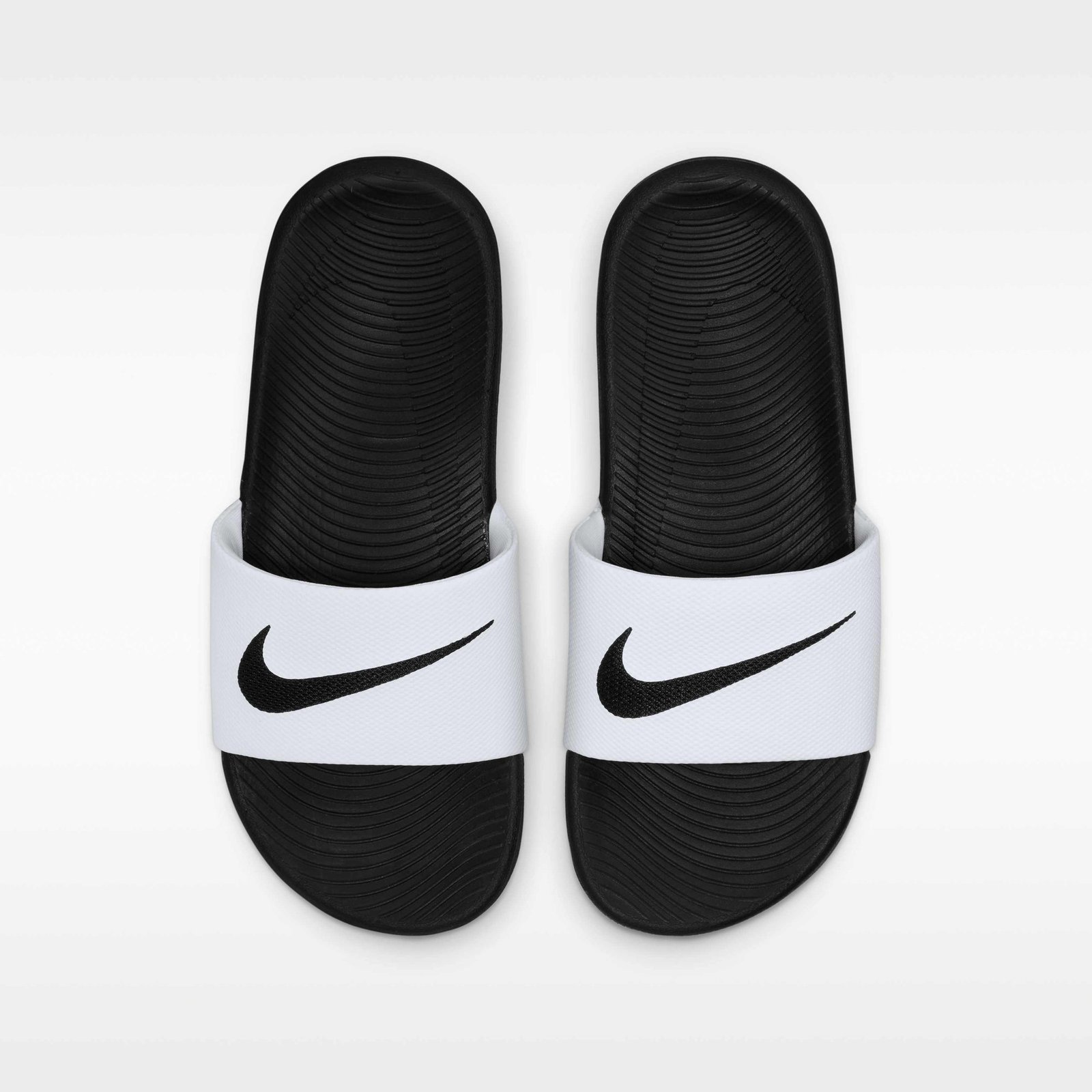 Nike Kawa Younger/Older Kids' Slides - White/Black - Image 5