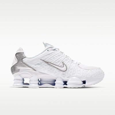 Nike Shox TL Men's Shoes - White/Metallic Silver/Max Orange/White - Image 3