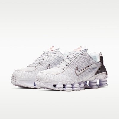 Nike Shox TL Men's Shoes - White/Metallic Silver/Max Orange/White - Image 5