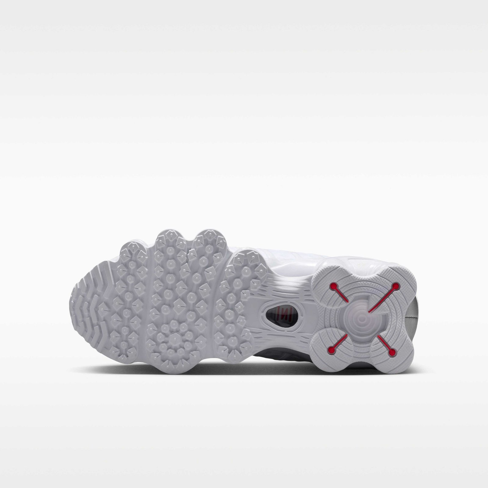 Nike Shox TL Older Kids' Shoes - White/Metallic Silver/Max Orange/White - Image 2