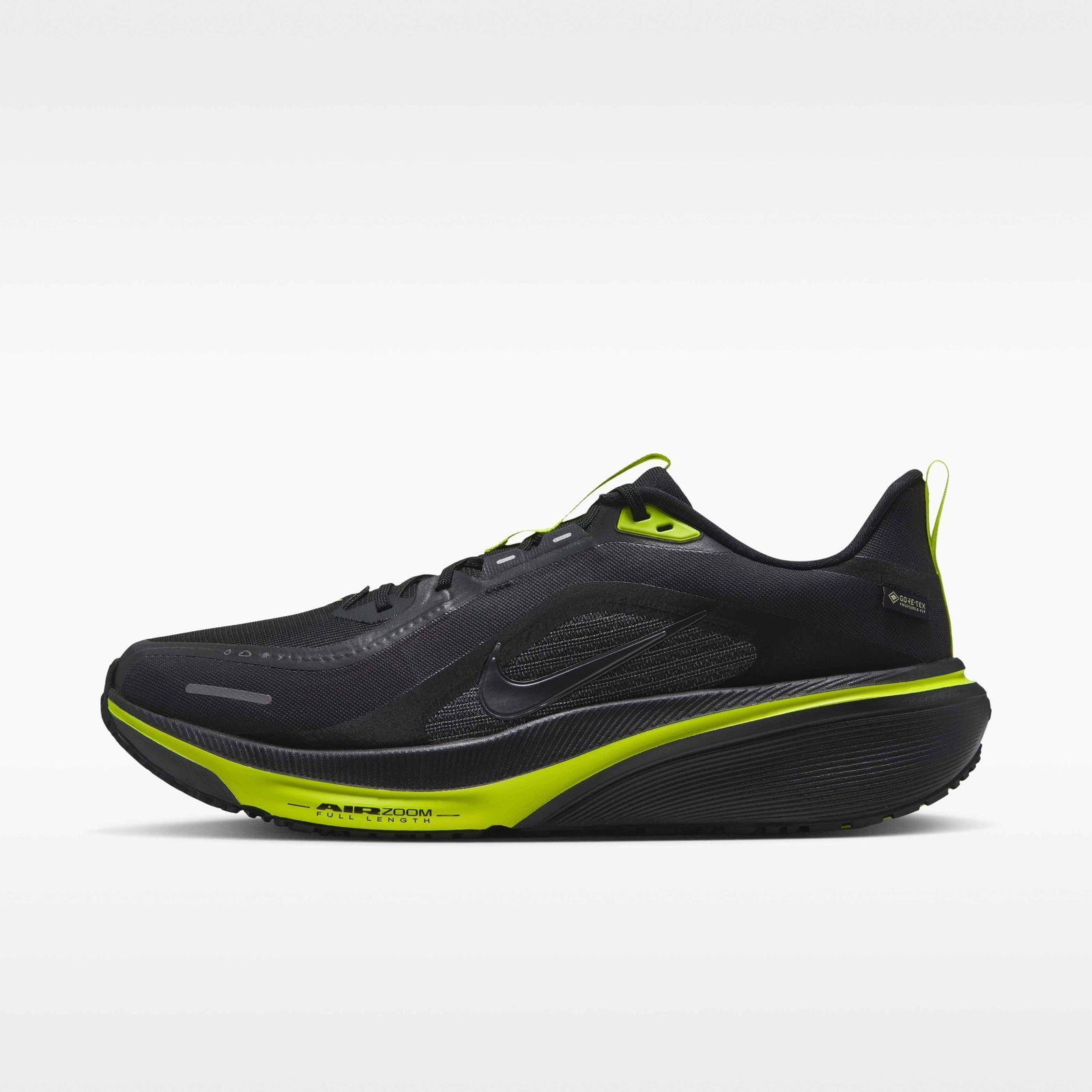 Nike Pegasus 42 GORE-TEX Men's Waterproof Road-Running Shoes - Black/Lemon Venom/Metallic Dark Grey