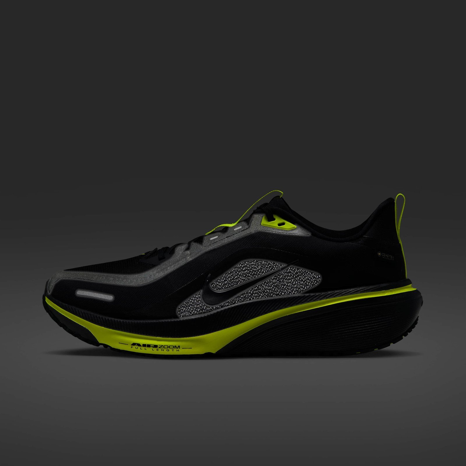 Nike Pegasus 42 GORE-TEX Men's Waterproof Road-Running Shoes - Black/Lemon Venom/Metallic Dark Grey - Image 9